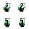 Service Caster 5 Inch Green Poly on Cast Iron Caster Set with Roller Bearing 2 Brakes 2 Rigid SCC-35S520-PUR-GB-SLB-2-R-2 - alternate 1